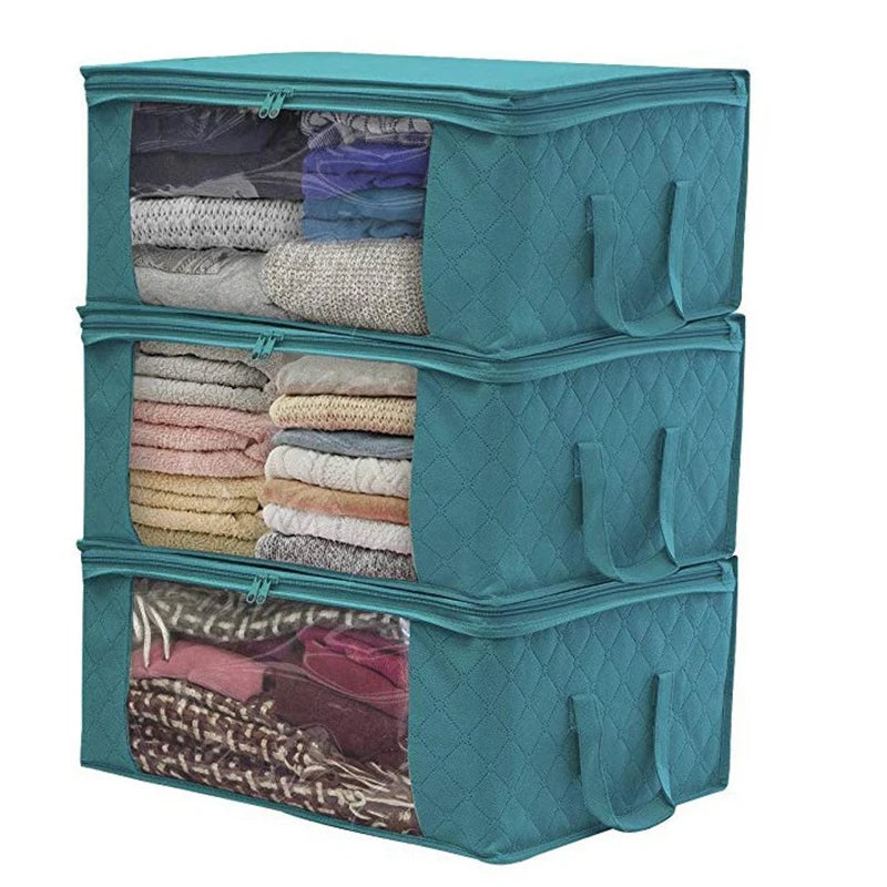 Large Capacity Storage Bag - Foldable Clothing & Blanket Organizer