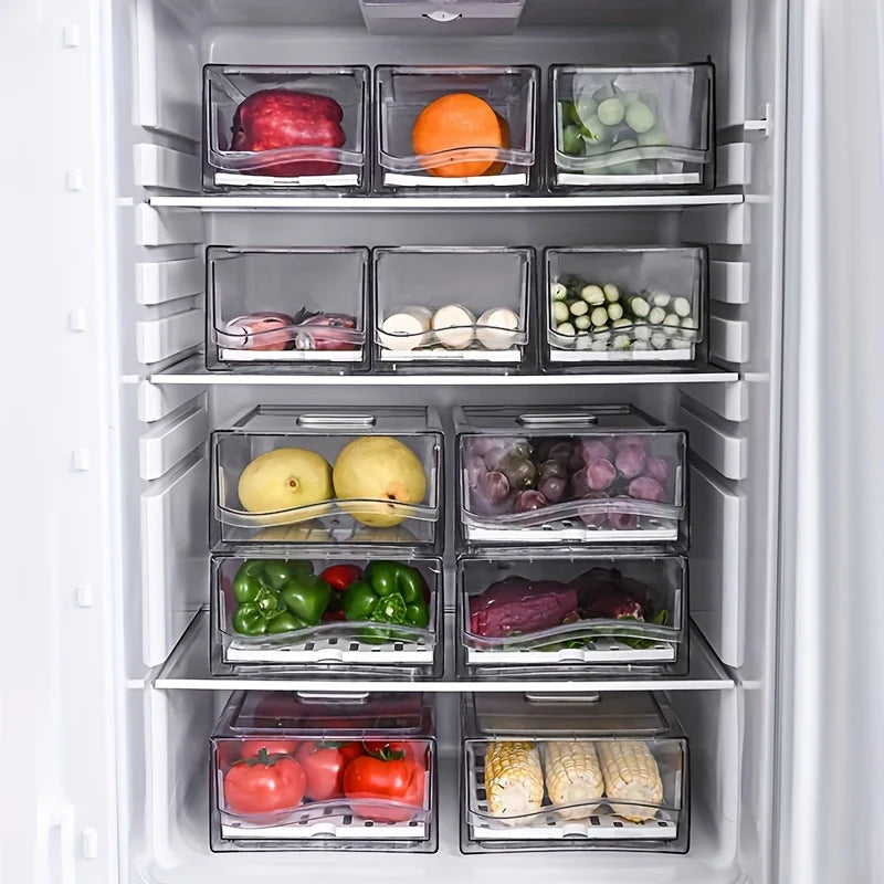 Refrigerator Drawer Storage Box - Fresh Food Organizer for Fridge