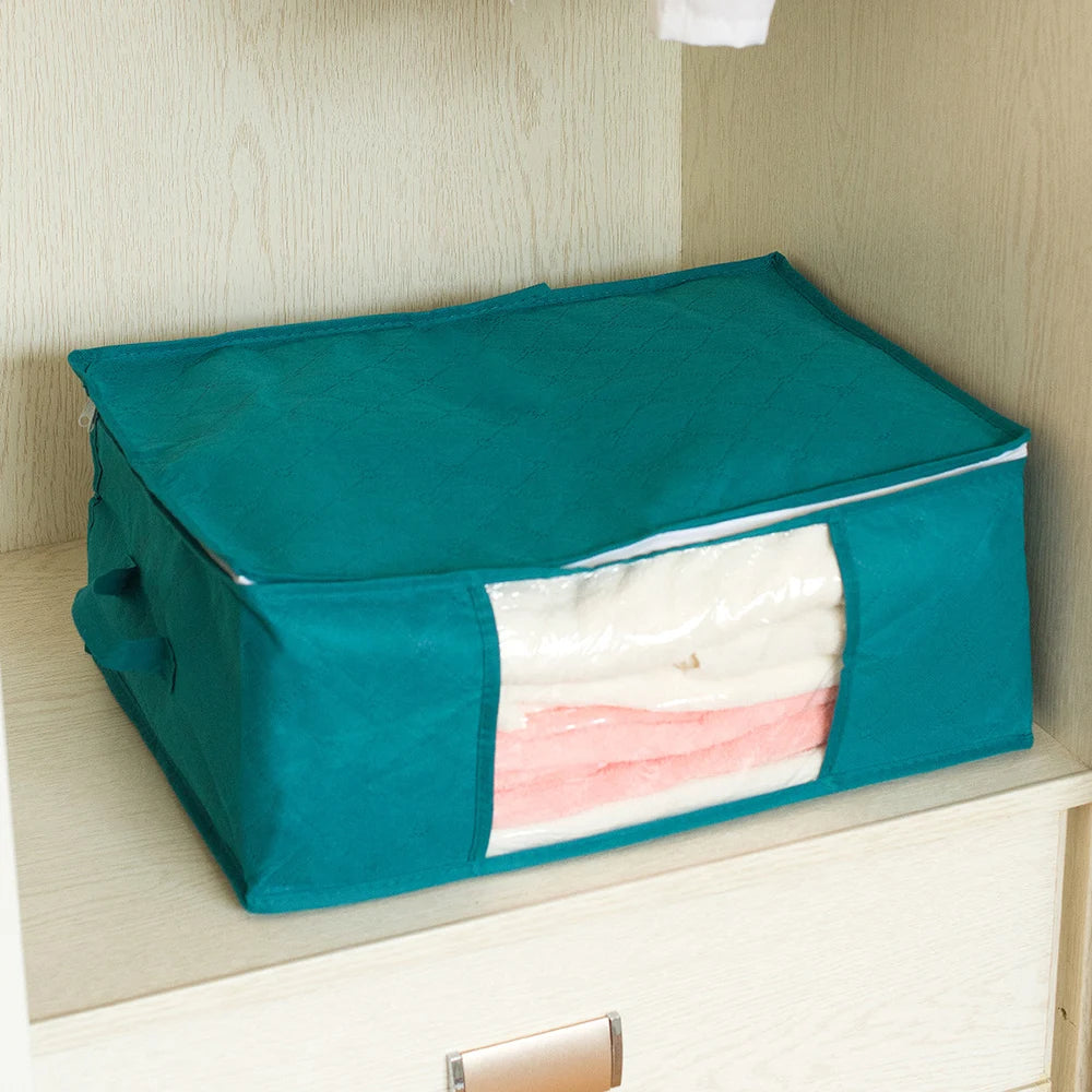 Large Capacity Storage Bag - Foldable Clothing & Blanket Organizer