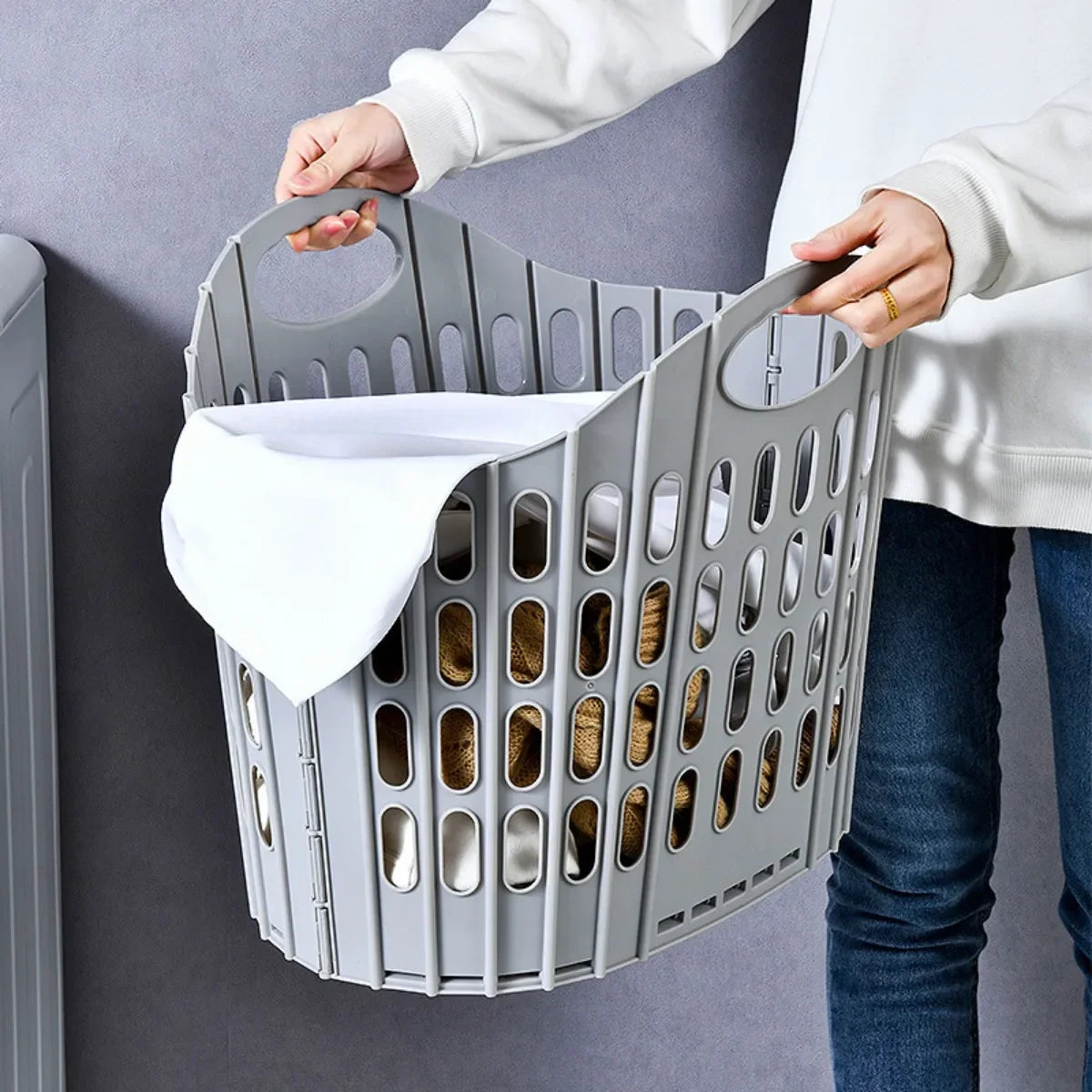 Foldable Laundry Hamper - Large Capacity Dirty Clothes Basket