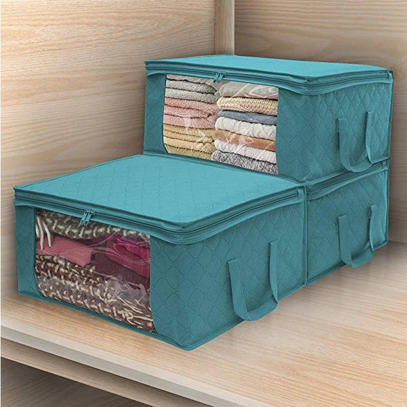 Large Capacity Storage Bag - Foldable Clothing & Blanket Organizer
