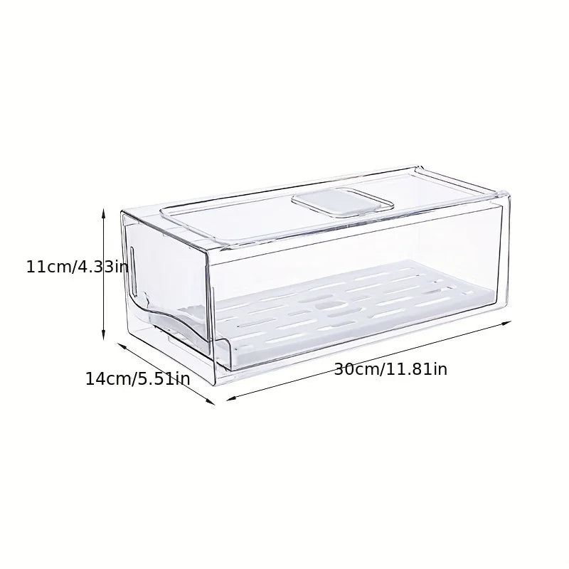 Refrigerator Drawer Storage Box - Fresh Food Organizer for Fridge